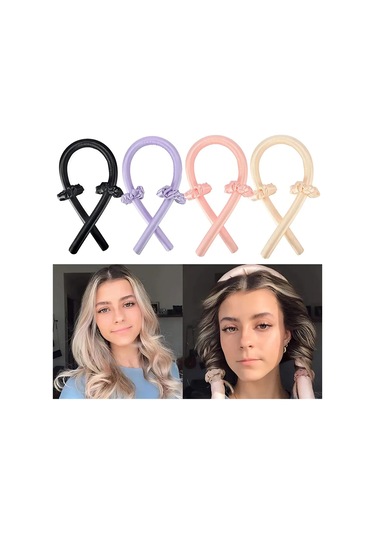 Shineyee Isı Kullanmadan Kolay Dalgalı Saç Yapma Bandı - 1 Saç Bandı + 2 Lastik İle Pratik Ve Zararsız Saç Şekillendirme