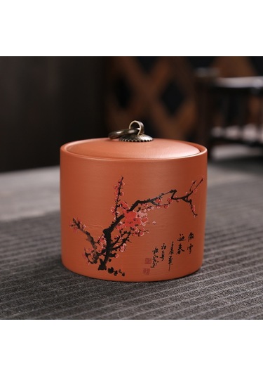 Sones Seramik Redware Çaydanlık Saklama Kapalı Çay Tankı Erik