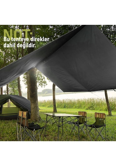 Haegs Tarp Gölgelik Tente, Taşınabilir Örtü Branda Çok İşlevli Outdoor Açık Hava Kamp Seyahat Tente Branda Güneşlik Karavan Tente Yan Çadır Gölgelik - 300x400 Cm - Gri