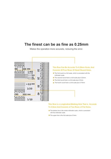 Didadodo Paslanmaz Çelik Marangoz Gönye - Düzenli Dik Açılı Hassas Ölçüm Cetveli