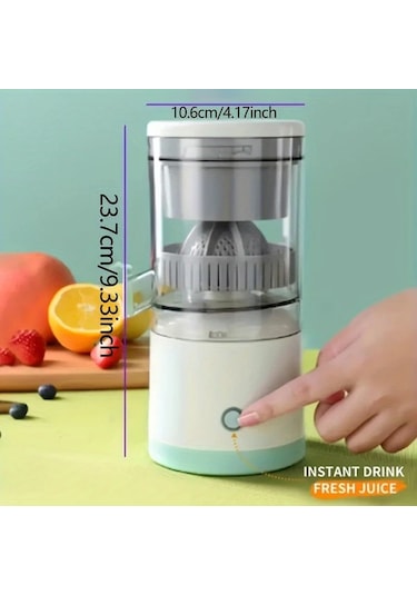 Xuweiwei Beyaz Usb Şarjlı Portatif Meyve Sıkacağı Yüksek Verimli Çok Amaçlı Beyaz