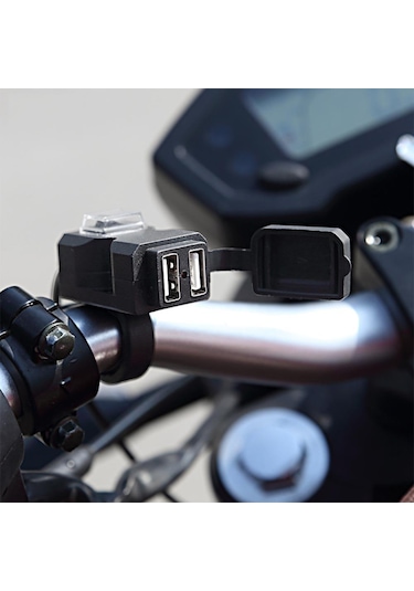 Motosiklet 2'Li Usb Sarj Aleti Hızlı Şarj Kolay Montaj Sigortalı