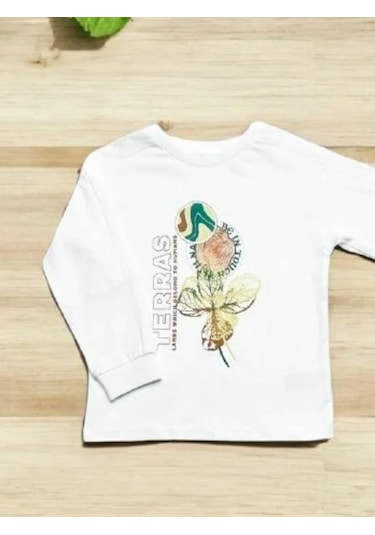 Çikoby Erkek Çocuk Terras Yazılı Sweatshirt-14863 Ekru