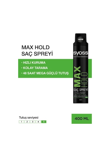 Syoss Maksimum Tutuş Sprey 400 ml x 2 Adet