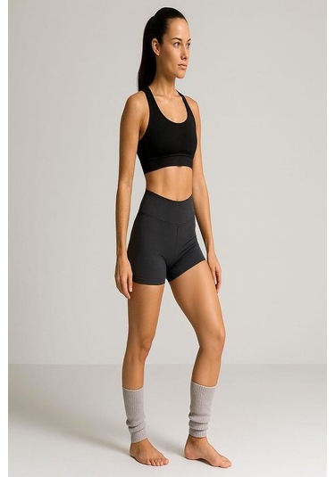 2 Adet Basic Kalın Pamuk Karışımlı Tozluk Gri-pembe