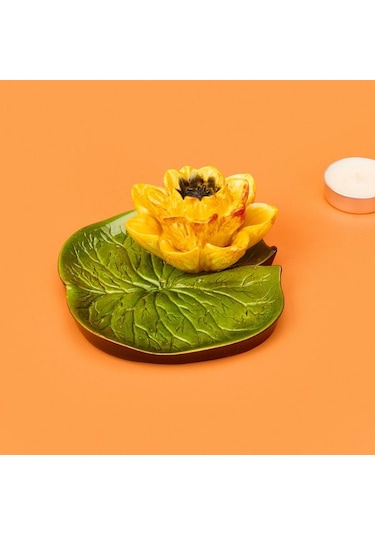 Evidea Deco Lotus Dekoratif Tabak - Sarı - 12 Cm