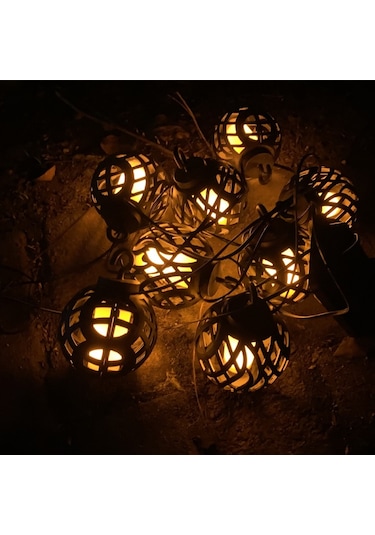 Sones 6'sı 1 Arada Güneş Enerjili Alev Topu Işık Dizisi Açık Hava Güneş Enerjili Avlu Ip44 Su Geçirmez Işık