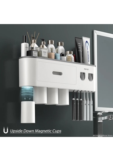 -manyetik Adsorpsiyon Ters Diş Fırçası Tutucu Duvar-otomatik Diş Beyaz