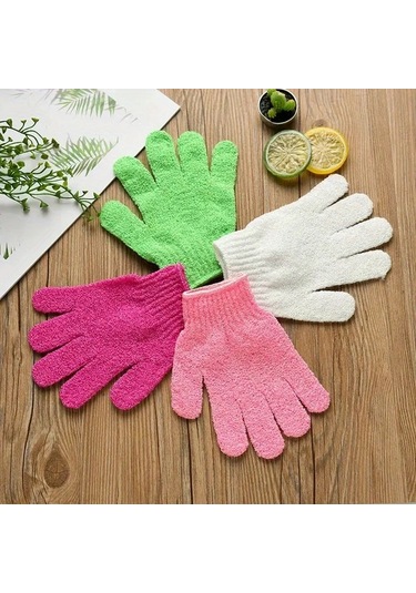 Zhanglei001 Gül Kırmızısı Çift Taraflı Peeling Eldiveni - Spa Ve Duş Fırçası Aksesuarı Gül Kırmızısı