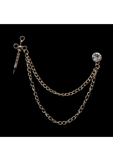 Yeni Retro Erkek Kostümü Pantolon Zincir Yafak Iğne Ejderha Geyik Taç Kafatası El Broşu 21 21 Çok Renkli