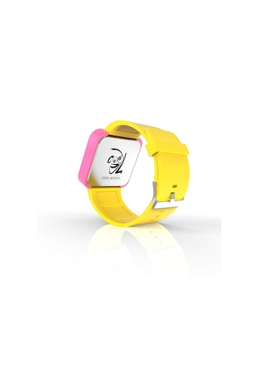 Cool Watch Saat - Pembe Led Kasa - Sarı Kayış Unisex