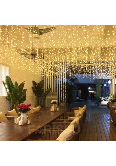Fişli Peri Led Işık Gün Işığı Renk 10 Metre 100 Led Şeffaf Kablo 8 Modlu Dış Mekan Dekoratif Aydınlatma Gün Işığı