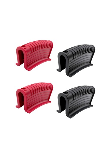 Çift Silikon Tencere Sapı Yardımcıları, Tava Sapı Koruyucu, Dökme Demir Tencere Rafı Seti, Kaymaz, Isıya Dayanıklı, Yalıtımlı Saplar