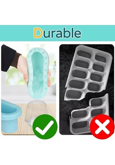 Pazly Yeniden Kullanılabilir Silikon Buz Küpü Tepsisi, Kendin Yap Buz Yapıcı, Mavi, Sarı, Gri Renkli, Gıda Güvenli, Kolay Saklama Gri