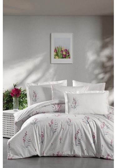 Ranforce Çift Kişilik Nevresim Takımı Eden Krem