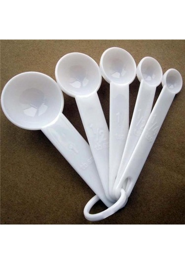 Beyaz 5 Adet/takım Yaratıcı Pişirme Pişirme Mutfak Gereçleri Ölçüm Kaşığı Silikon Ölçüm Kepçesi Ölçekli Mutfak Gereçleri