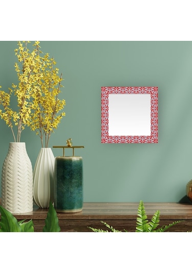 Rumi Kırmızı Kare Ayna Kırmızı