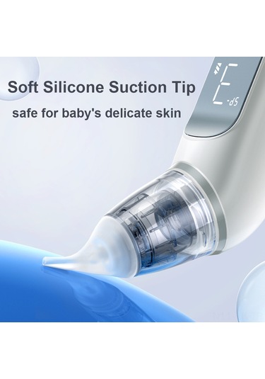 Vkemall Bebek Elektrikli Burun Emici, 3 Seviye Süçme Gücü, 58db Sessiz, 10 Müzik, Renkli Işık, Dahili Pil Ve Depolama Kutusu İle 3 Silikon Uç