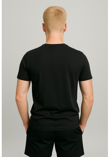 Axxel Erkek Siyah Kısa Kollu T-shirt-d405 Siyah