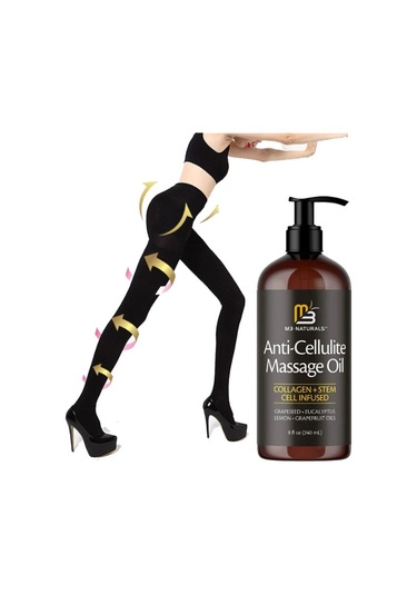M3 Naturals Anti-cellulite Massage Oil 240 ML + L-XL Süper Akıllı Mikro Kapsüllerle İnceleştirme & Biçimlendirme Taytı