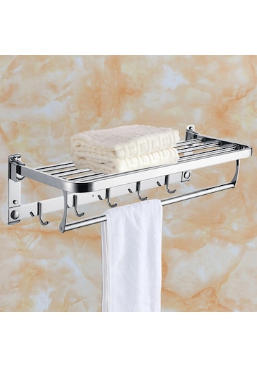 Raf Havluluk Kancalı Paslanmaz Çelik 60 Cm Krom