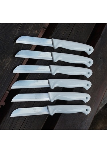 Solingen Simli Tırtıklı Sebze Meyve Bıçağı 6 Adet Karışık Renk