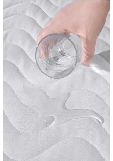 Altın Karma Kapitoneli Sıvı Geçirmez Alez 220x200 Cm Çift Kişilik Köşe Lastikli Beyaz