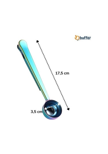 Büro Ev Ofis Hediyesi İçin Renkli Mandallı Paslanmaz Çelik Kahve Ölçü Kaşığı Gri