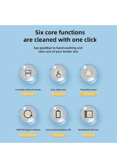 Createtech Temizleme Tam Su Springsun Pil Lityum İşlevli Ipx7 Gövde Geçirmez Fırçası Fırça Elektrikli Dahili Çok Başlığı 5 Ou