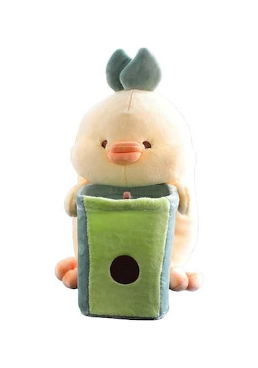 Createtech Yumuşak Ördek Peluş Oyuncak Sevimli Suntek Kutusu Çöp Araba Tp Çok Renkli