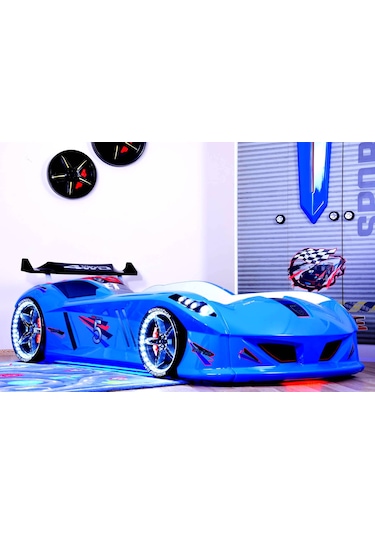 Setaymobilya Arabalı Yatak **Jaguar Arabalı Yatak Mavi ** Full Ledli