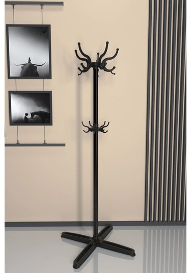 Askı Portmanto Ayaklı Askılık Siyah Ayarlanabilir Kolay Sökülür Takılır Demonte Modern Siyah