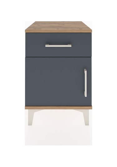 Hyperion Komodin Tek Çekmeceli Tek Kapaklı 44x44x64 Çam-antrasit Atlas Çam