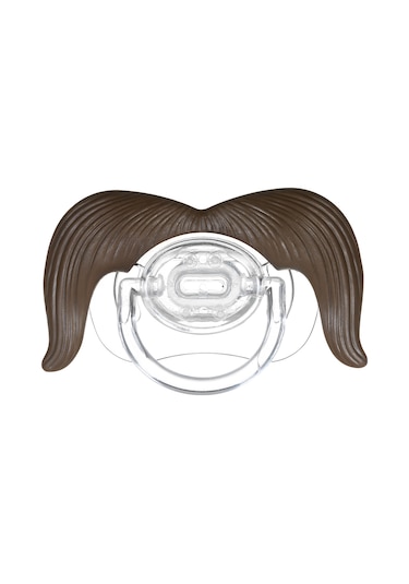 Qingmipy Bebek İçin Eğlenceli Bıyıklı Silikon Emzik Rahatlatan, Diş Kaşıma Ve Ortodontik Destek, Bpa İçermez, Doğal Renk