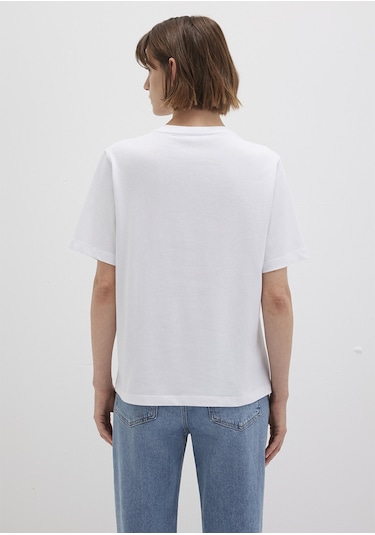 Mavi - Mavi Jeans Baskılı Beyaz Tişört 1612421-620 Beyaz