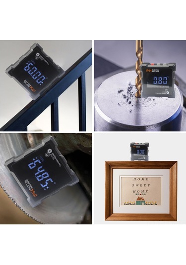 Xindoker 360 Dijital Eğim Ölçer - Su Geçirmez Manyetik Ekranlı Otomatik Kapanmalı Hassas Açı Ölçme Cihazı