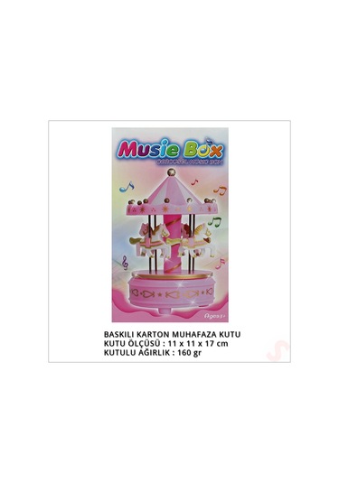 Atlı Karınca Müzik Kutusu, 17cm X 10cm - Pembe