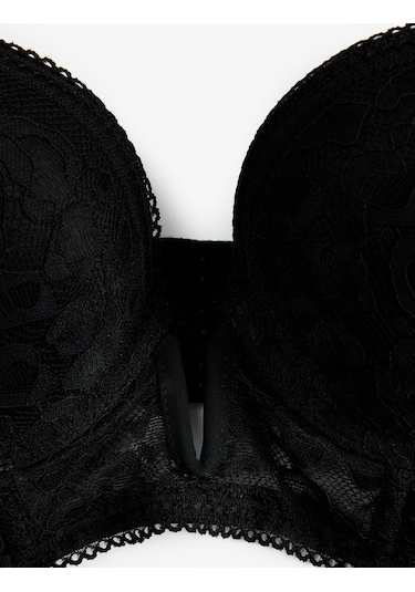 Koton Maximizer Destekli Ekstra Dolgulu Dantel Sütyen Siyah 6wlk10035mk Siyah