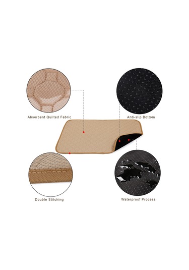 Lemestar Köpekler İçin Yeniden Kullanılabilir Su Geçirmez Emici Pee Pad - Koku Kontrolü, M Büyüklüğü, Bej Renk