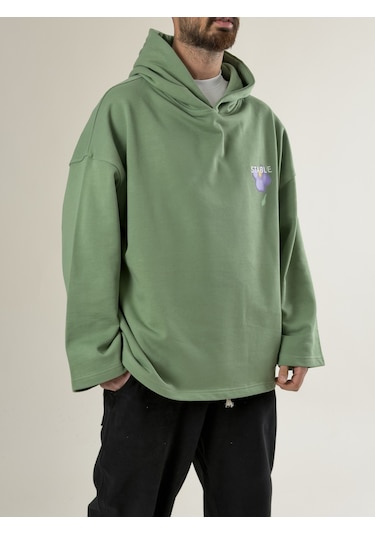 Cocopelli Stable Kapüşonlu Yeşil Oversize Erkek Sweat Coc2707 Yeşil