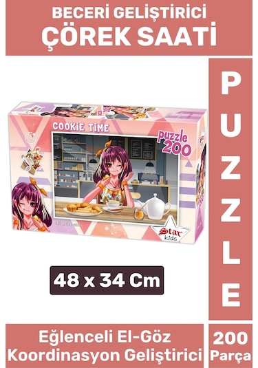 Özel Seri Eğlenceli El Göz Koordinasyon Beceri Geliştirici Çocuk 200 Parça Puzzle Çörek Saati