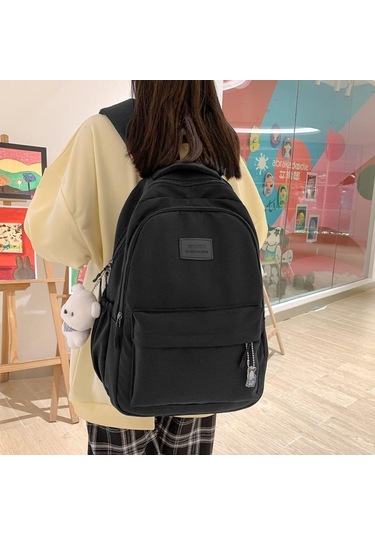 Siyah Schoolbag Sırt Çantası Siyah