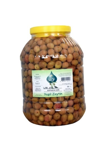 Drop Edremit Yeşil Çizik Zeytin Pet 3500 G
