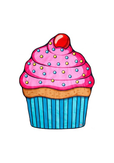 Lemestar Büyük Boy Cupcake Desenli Plaj Battaniyesi - Çok Renkli, Kumdan Koruma, Makinaya Yıkama Uygun, Plaj Havuzu Gönüllü DiğER