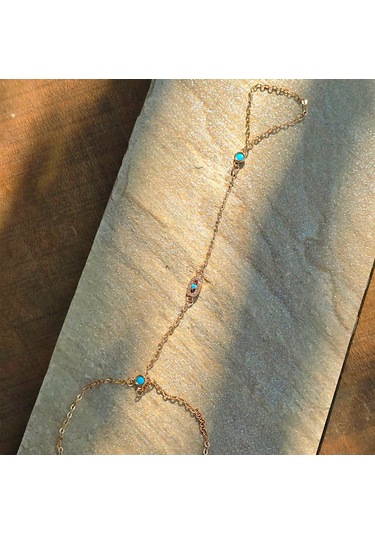 Yuvarlak Mavi Mineli Çelik Şahmeran