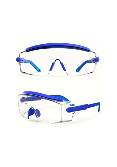 Elmpaly Pembe Anti Fog Güvenlik Gözlüğü Ayarlanabilir Çerçeve Çizilmeye Dayanıklı Lens İş Spor