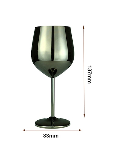 Moveevo Paslanmaz Çelik Şarap Bardağı - 400ml Soğutucu Özellikli, Kırılmaz Ve Şık Tasarım Siyah