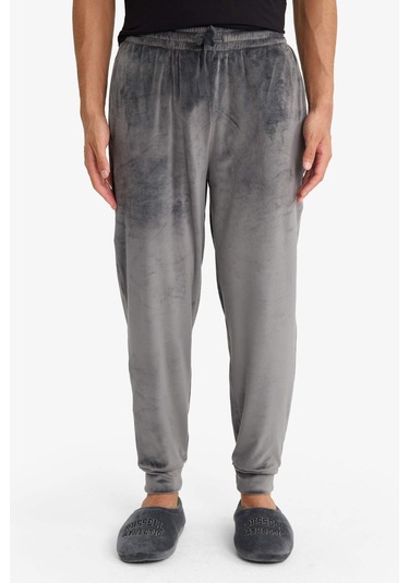 Defacto Regular Fit Cepli Kadife Pijama Altı F4672ax25wnar138 Antrasit