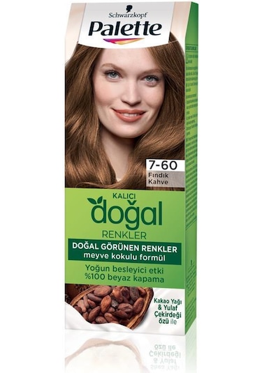 Palette Kalıcı Doğal Renkler Saç Boyası 7-60 Fındık Kahve X 3 Adet