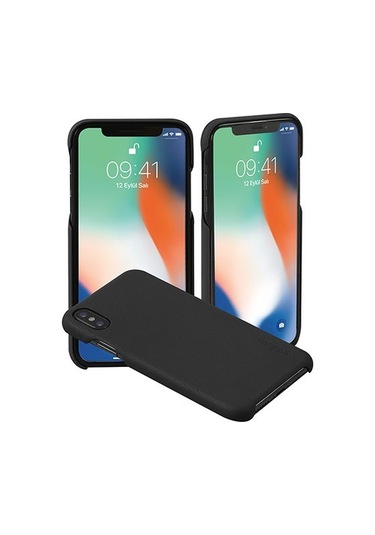 Addison Ip-888 İnce İz Yapmaz Siyah İphone X Telefon Kılıfı